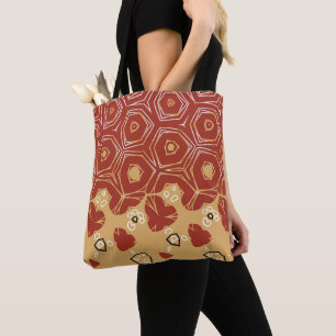 Red Boho Geometric Abstrakt 2 Tygkasse