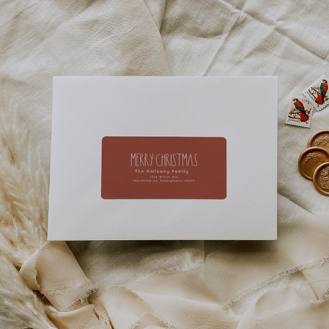 Red Boho jul Returadress Paket Fraktsedel (Skapare uppladdad)