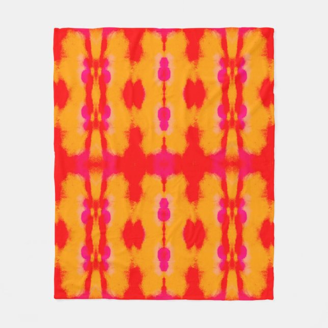Red Boho mode. Persian Carpet. Watercolor Lagrar Fleecefilt (Framsidan)