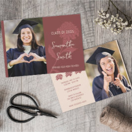 Red Boho Photo Inbjudningar