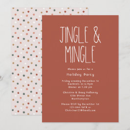 Red Boho Polka Dot jul Jingle och Mingle Inbjudningar