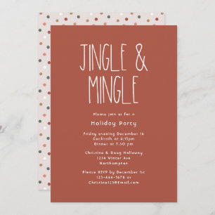 Red Boho Polka Dot jul Jingle och Mingle Inbjudningar