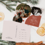 Red Boho Polka Dot jul Tre Photo Helg Vykort<br><div class="desc">Det här röda bohos-polka-pricken jul, tre foto-helgdag-vykort är perfekt för din moderna bohemiska land-lantgård-inspirerade Julhälsningar. Det klassiska, rustiska men finstilta, handritade teckensnittet ge är en snygg vintage som ser söt och enkel ut. Polka dots kom i jordtoner av rött, sage grönt, rosa, terrakotta, rost och tan. Utformningen är utmärkt för...</div>