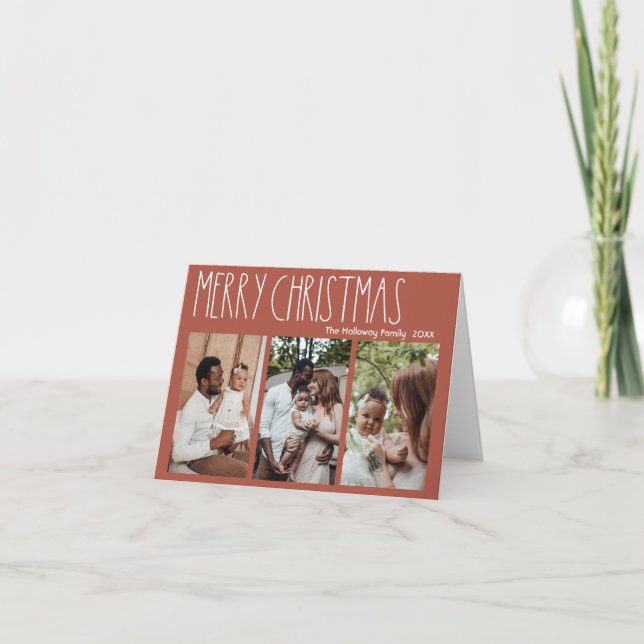 Red Boho Polka - Tre foto-mappar - jul Helgkort (Framsida)