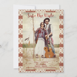 Red Boho Textile Struktur Romantic Engular Spara Datumet