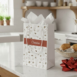 Red Boho Woodland Winterberry Monogram