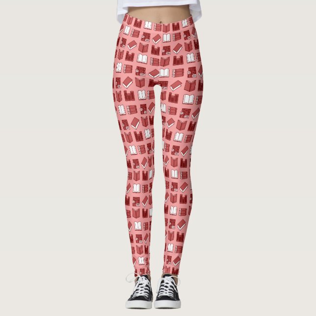Red Bok Reading and Write Mönster Leggings (Framsida)