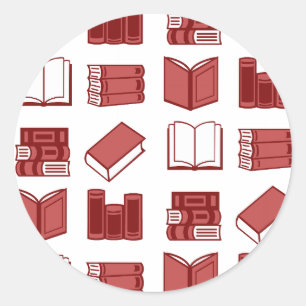 Red Bok Reading and Write Mönster Runt Klistermärke