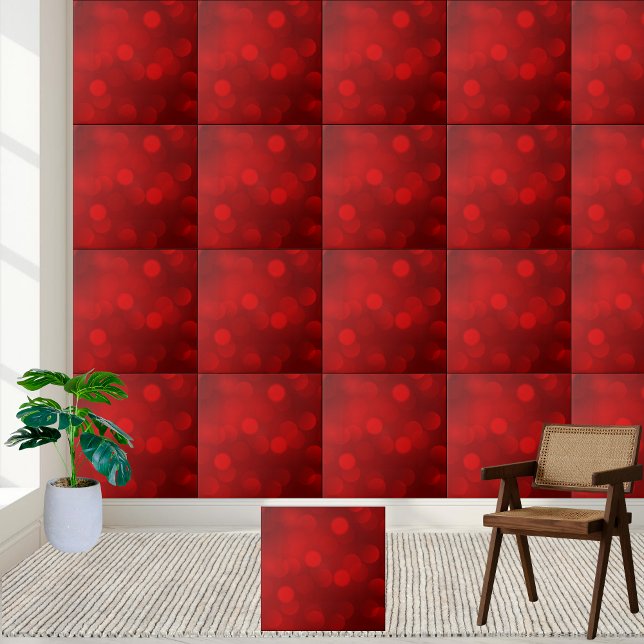 Red Bokeh Abstrakt Light Mönster Ceramic Tile Kakelplatta (Red Bokeh Abstract Light Pattern Ceramic Tile)