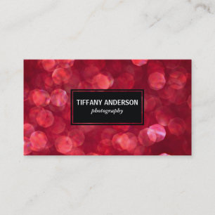 Red Bokeh Black Panel Visitkort