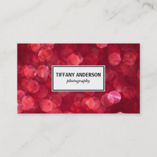 Red Bokeh White Panel Visitkort