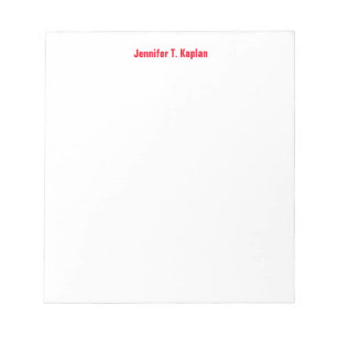 Red Bold Namn Plain Simple Professionell Modern Anteckningsblock