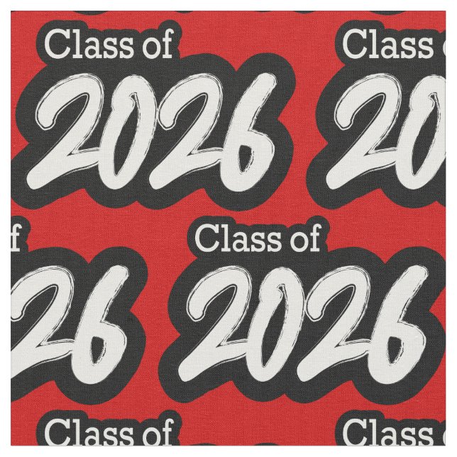 Red Bold Push Class of 2026 Tyg (Närbild)