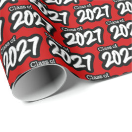 Red Bold Push Class of 2027 Wrapping Papper Presentpapper