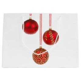 Red Boll jul Ornaments Large Gift Bag