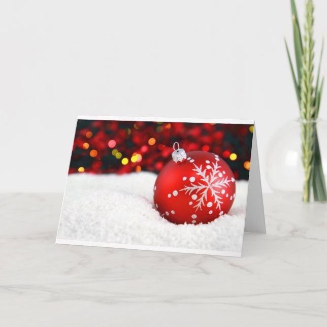 Red Boll Ornament Helgkort (Framsida)