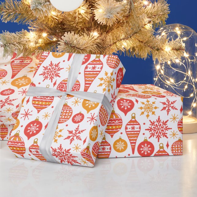 Red bollar, jultema mönster presentpapper (Helgdagar)
