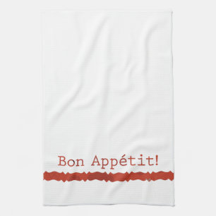 Red Bon Appétit Tea Towel Kitchen Towel Kökshandduk