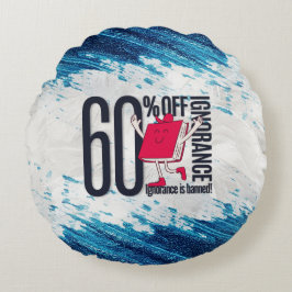 Red Book Character Ignorance Banned Round Pillow Rund Kudde