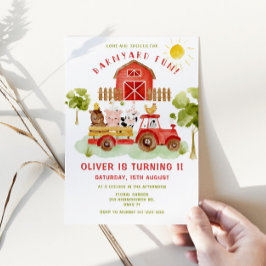 Red Boskap först födelsedagsfest inbjudan