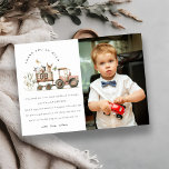 Red Boskap Tractor Kids Photo Birthday Tack Kort<br><div class="desc">Om du behöver någon annan matchande produkt eller anpassning kan du skicka ett vänligt meddelande via Zazzle.</div>