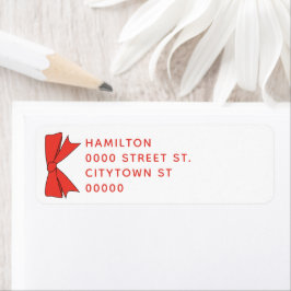 Red Bow-adressetikett Returadress Etikett