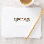 Red Bow and Holly Garland, julleverans Adressetikett<br><div class="desc">Skicka en varm känsla av julhälsning till vänner och familj med den här tomma fraktsedeln som gör det enkelt och enkelt att skicka helgdag och kort till paket. På etiketten finns en illustrerad garvmark med löv och röda bär som är bundna med ett rött band med körsbär som böjs in...</div>