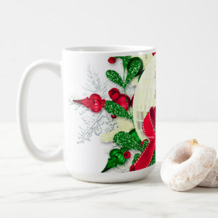 Red Bow and Holly Kaffemugg