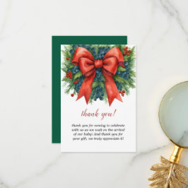 Red Bow Baby Shower Christmas Brunch Tack Kort