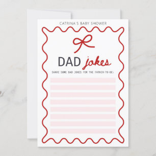 Red Bow Baby Shower - Editable Namn, 5x7 Inbjudningar
