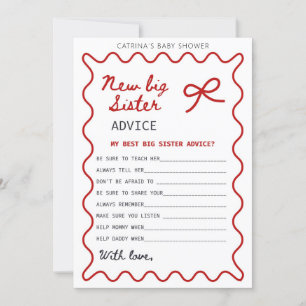 Red Bow Baby Shower - Editable Namn, 5x7 Inbjudningar