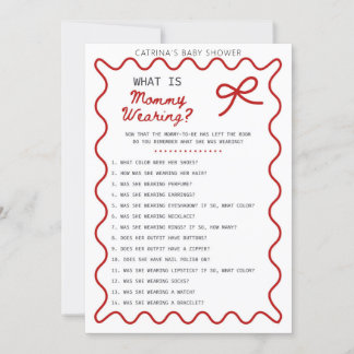 Red Bow Baby Shower - Editable Namn, inbjudan fem
