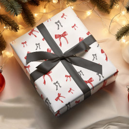 Red Bow Black Bow Helgdag Julafton papper Presentpapper