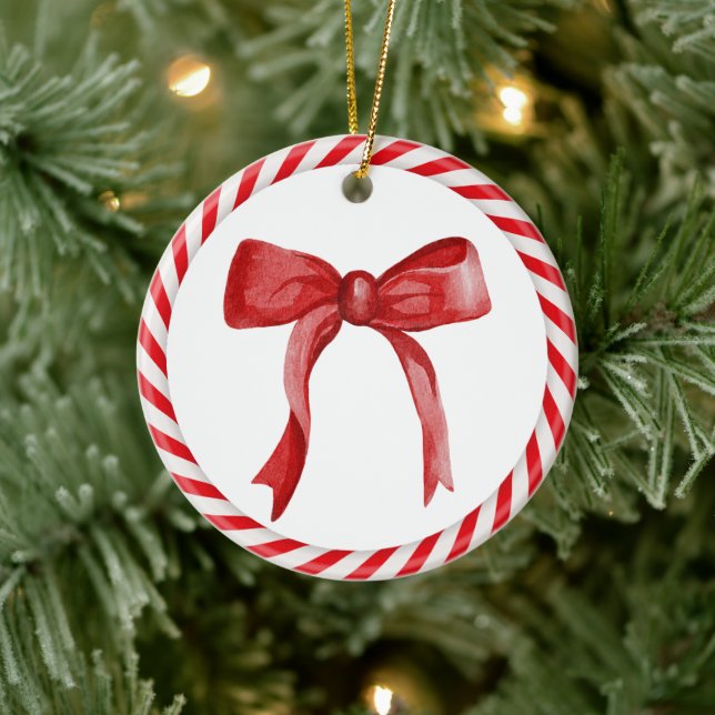 Red Bow Candy cane jul Ornament (Träd)