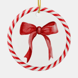 Red Bow Candy cane jul Ornament