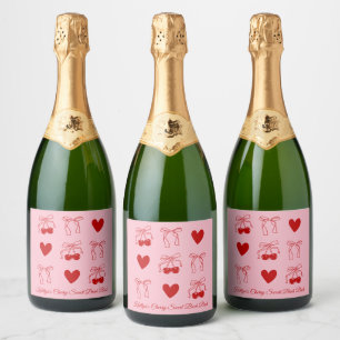 Red Bow Cherry Sweet Bachelorette Champagne