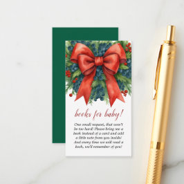 Red Bow Christmas Baby Shower Books For Baby  Tilläggskort
