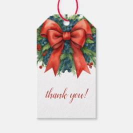 Red Bow Christmas Baby Shower Presentetikett