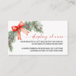 Red Bow Christmas Display Shower Tilläggskort