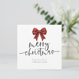 Red Bow Company QR-logotyp Glad jul fyrkant Anteckningskort