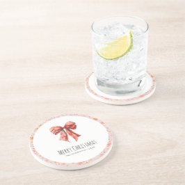 Red Bow Coquette Modern Blommigt Jul Underlägg