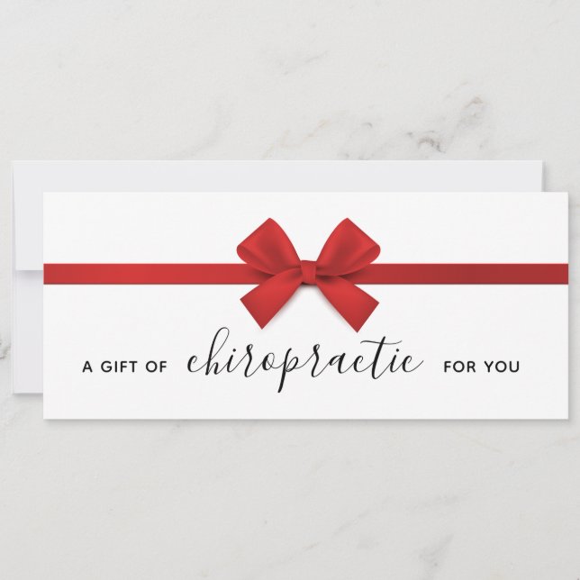 Red Bow Gift of Chiropraktic Gift Certificate (Framsida)