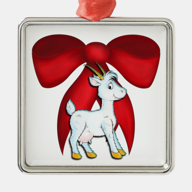 Red Bow Goat Ornament (Framsidan)