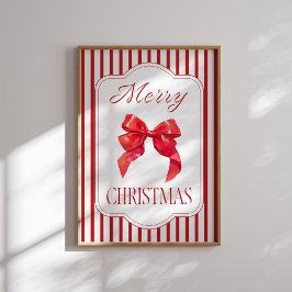 Red Bow God jul Helgdag Poster