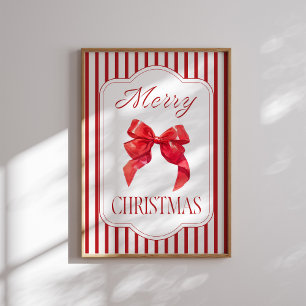 Red Bow God jul Helgdag Poster