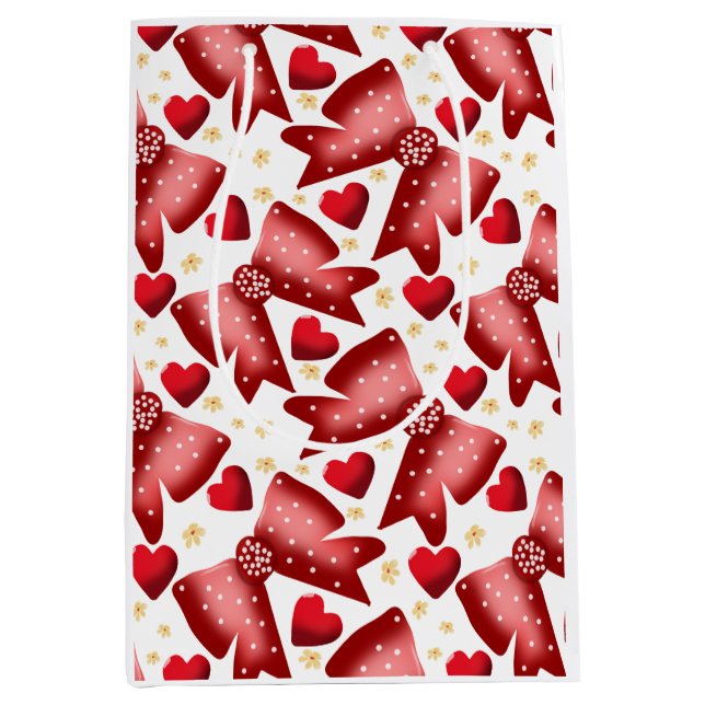 Red  Bow Heart Seamless Pattern Cute  (Framsidan)