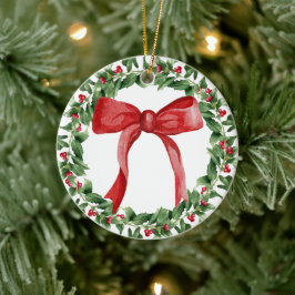 Red Bow Helgdag Utandning Julgran Ornament