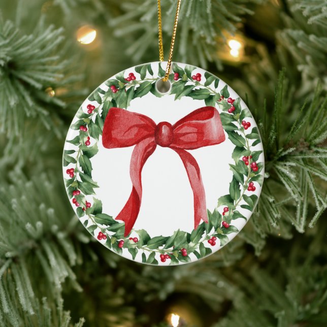 Red Bow Helgdag Utandning Julgran Ornament (Träd)