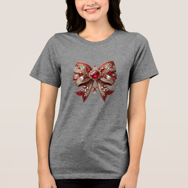 Red Bow Helgdag Women's T-Shirt (Framsida)