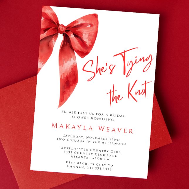 Red Bow Hennes Gifter sig Möhippa Inbjudningar (Skapare uppladdad)